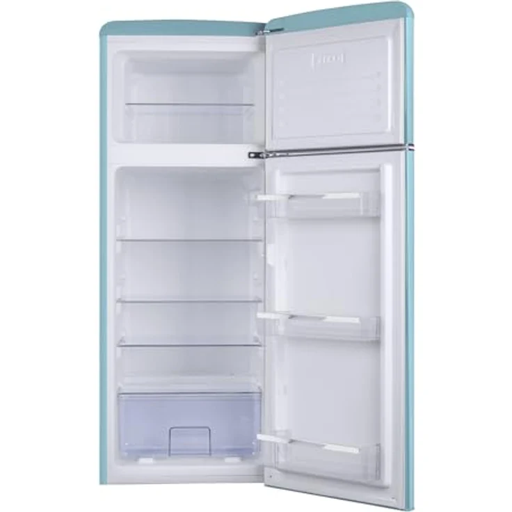Amica DTR 374 190 T Retro Kühl-/Gefrierkombination Türkisblau - 206 l, FrostControl, Energieeffizienzklasse D – Bild 3