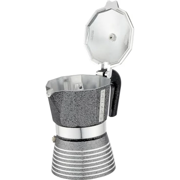 Pedrini Rock Espressokocher Aluminium Anthrazit Metallic 2 Tassen Klassischer Espressokocher für die Herdplatte – Bild 2