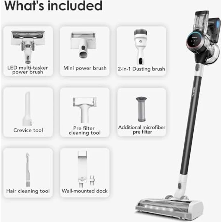 Tineco S11 Handstaubsauger, 40 min Akkubetrieb, Akkuwechsel-Option, grau-hellblau – Bild 2