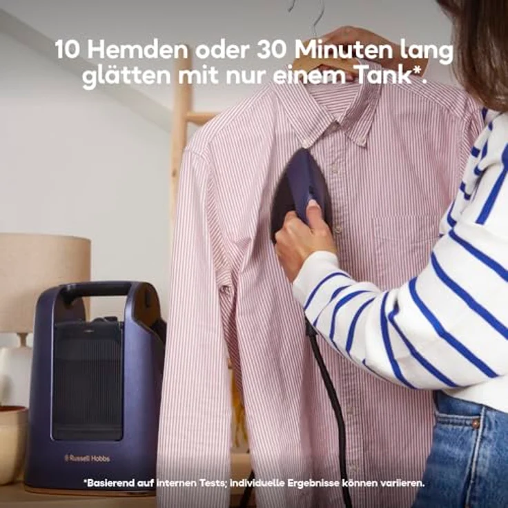 Russell Hobbs Steam Genie Dampfbügeleisen Multi, 2-in-1 Dampfglätter mit 750 ml Wassertank, 1700W, 20 g/min Dampf, 2 Aufsätze für Kleidung und Polstermöbel, selbstreinigend – Bild 3
