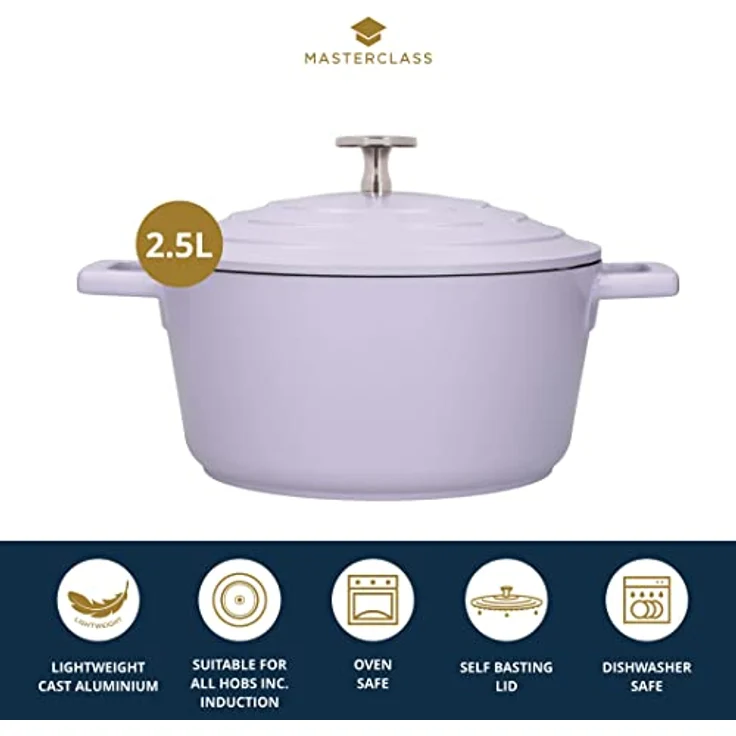 MasterClass Cast Aluminium 4L Round Casserole Dish with Lid – Bild 3