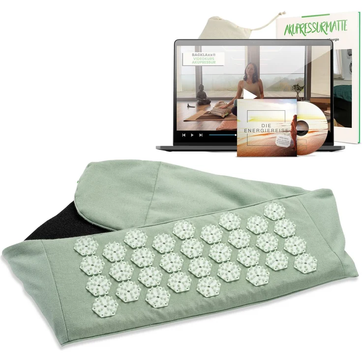 BACKLAxx® Massagegerät Akupressur Lendengürtel, Lendengurt, Akupressur Gürtel gegen Rückenschmerzen, Intensitätsregulierung durch Klettverschluss – Bild 1