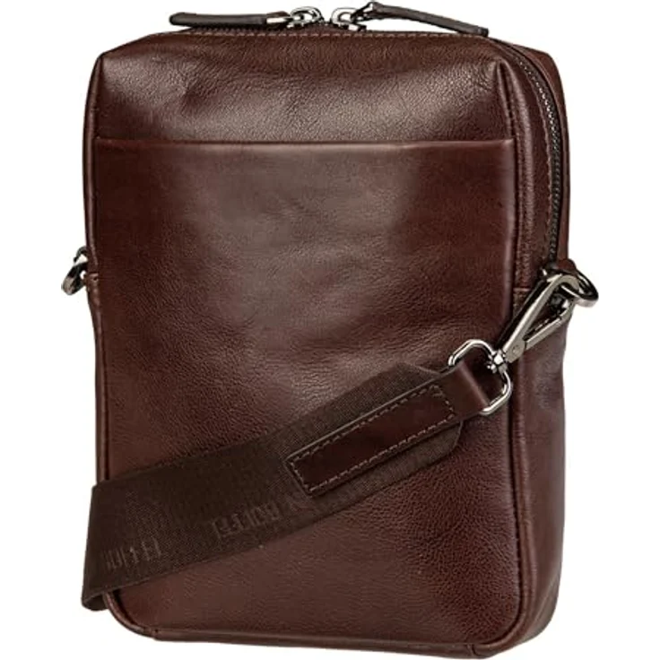 Braun Büffel Arezzo, Handtasche aus vegetabil gegerbtem Rindleder mit sportlichem Gurtband, Braun – Bild 2