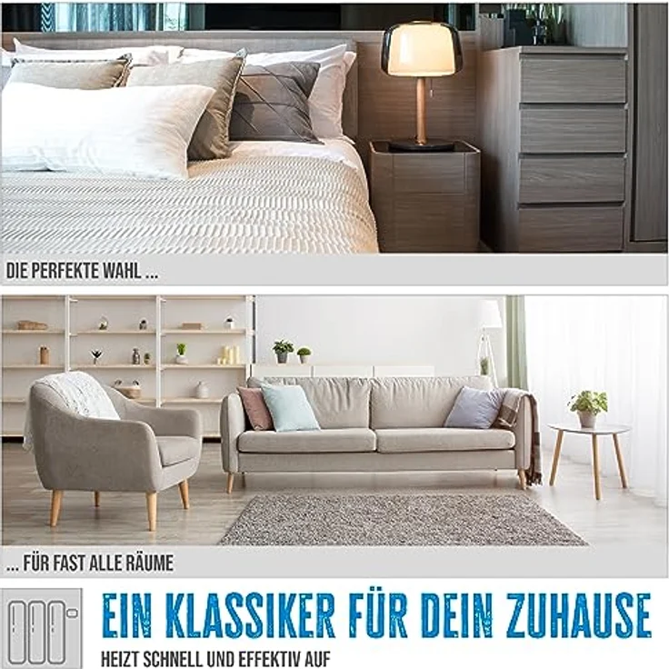 Güde Heizlüfter GH 2000 (2000 W Heizleistung, 2 Stufen (1000/2000 W), Ventilatorfunktion, Gebläseleistung 75 m³/h, stufenloser Thermostat, Überhitzungs- & Kippschutz, Tragegriff, schnelle Wärme) - Preisvergleich – Bild 4