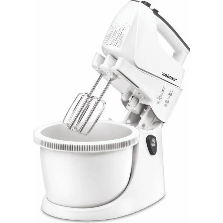 Zelmer ZHM2559, Handmixer mit 750 W und 5 Geschwindigkeitsstufen, Weiss