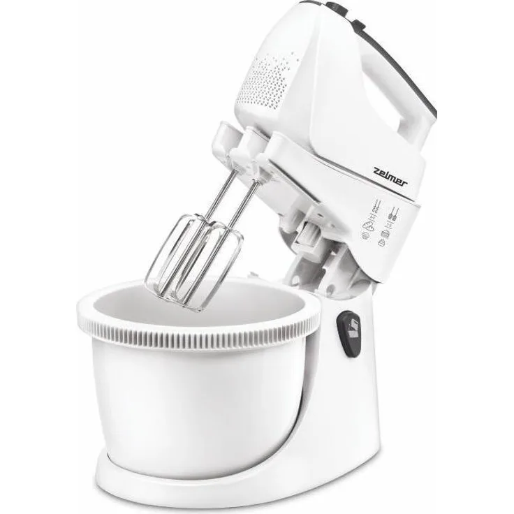 Zelmer ZHM2559, Handmixer mit 750 W und 5 Geschwindigkeitsstufen, Weiss