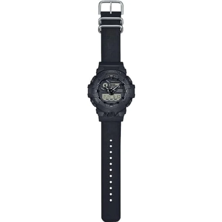 Casio Watch GA-700BCE-1AER, Sportliche Analog-Digitaluhr in Schwarz Textil Band – Bild 4
