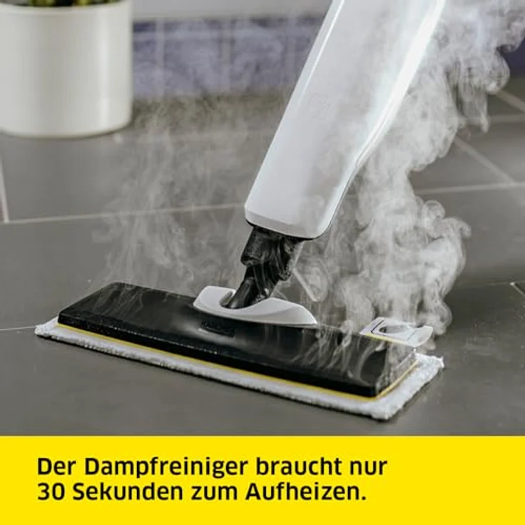 Kärcher Dampfreiniger SC 2 Upright, Aufheizzeit: 30 s, Flächenleistung: ca. 50 m², Tank: 0,4 l, Heizleistung: 1600 W, mit Bodendüse EasyFix, Mikrofaser-Bodentuch und Entkalkungskartusche – Bild 4