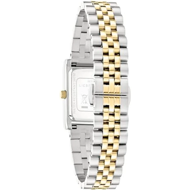 Liebeskind Berlin LT-0479-MQ Damen Armbanduhr, Bicolor Edelstahl silber/IP gold, 21mmx31,5mm, kratzunempfindliches Mineralglas, wasserdicht bis 3 bar – Bild 4