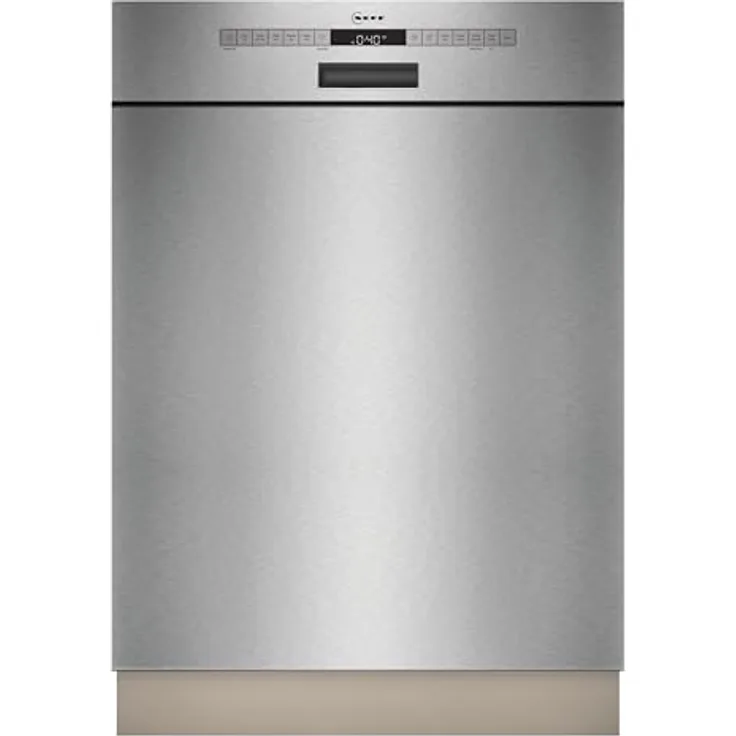 NEFF S125HCS03E, Unterbau-Geschirrspüler 60 cm mit Besteckschublade und Favoritentaste, gebürsteter Stahl