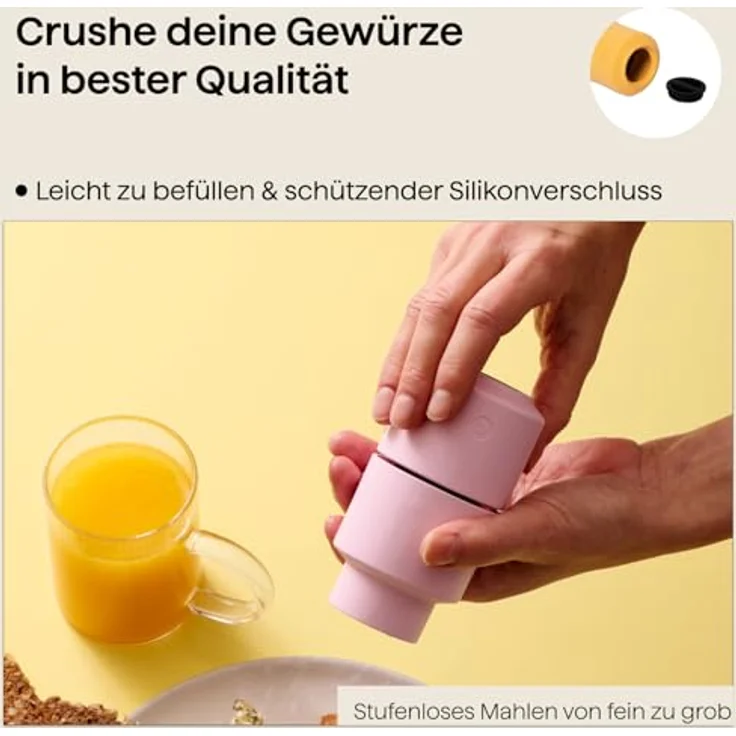 Crush Grind Gewürzmühle Billund 11.6 cm, Dunkelblau, Pfeffermühle + Salzmühle, Blau, Biozirkulärer Kunststoff, Manuell – Bild 3