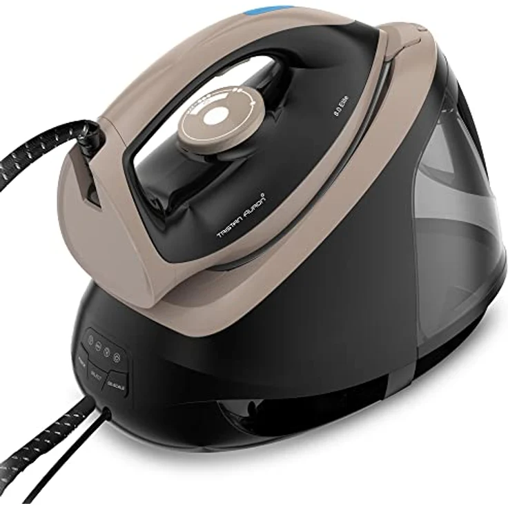 Tristan Auron Dampfbügelstation 2400 W 400g Dampfstoß | 7 bar Dampfdruck - variabler Dampf bis 140 g/min I 1,8 L Wassertank Abschaltautomatik Elite 8 (Schwarz) – Bild 2