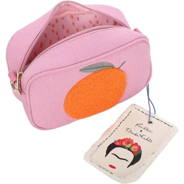 Fritzi aus Preußen Umhängetasche Canvas Crossbody Bag im Frida Kahlo Look, orange – 19x11,5x8 cm, verstellbarer Schulterriemen – Bild 5