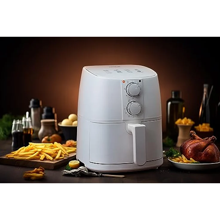Linsar Heißluftfritteuse 4L, 1400 W, manuelle Bedienung über 2 Drehregler, fettfreies Frittieren und Backen – Bild 9
