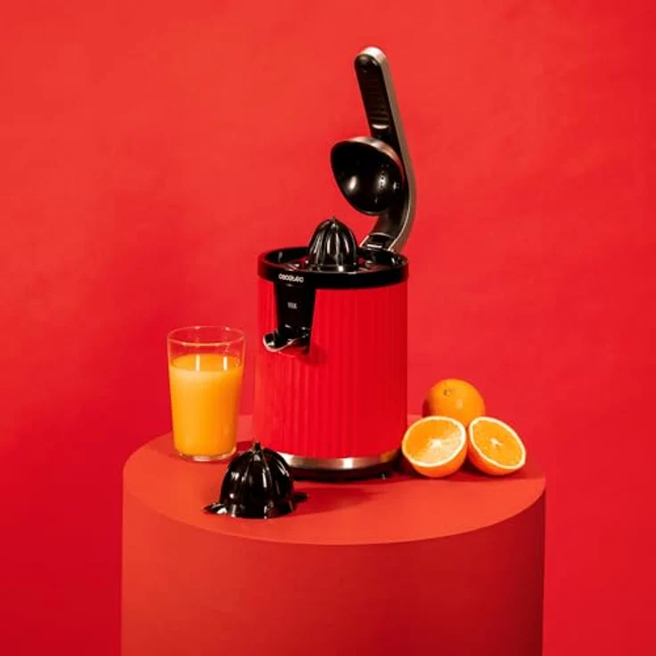 Cecotec Xqueeze RetroJuice 600 Electric Juice Press, 600 W, Edelstahlfilter, Kunststoffkegel, rot – Bild 5