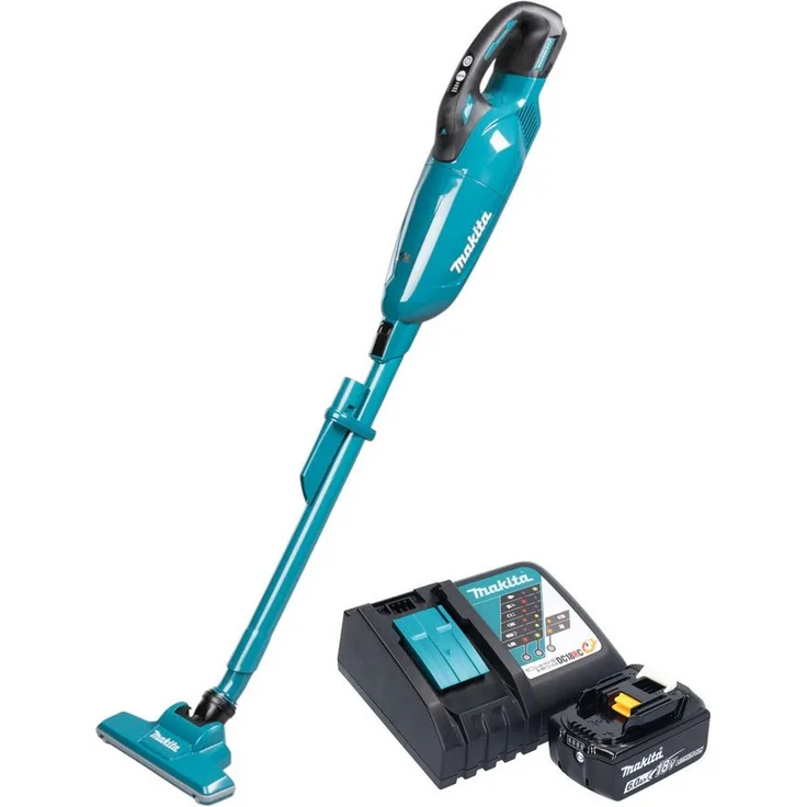 Makita DCL 284 FRG, Akku-Handstaubsauger 18 V mit 0,73 l Behälter, 6,0 Ah Akku und Ladegerät, geräuscharm mit 4 Saugstufen