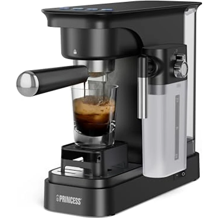 Princess 249422 Espressomaschine, 0,8 l, für gemahlenen Kaffee, 1400 W, schwarz – Bild 2