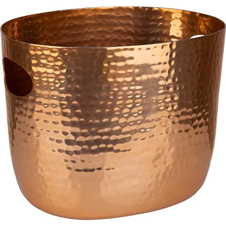 APS 36108 Wein-/Sektkühler "LARGE", Aluminium, zwei seitliche Eingriffe, für 1-2 Flaschen, 25,5 x 19 x 20 cm, Kupfer-Look