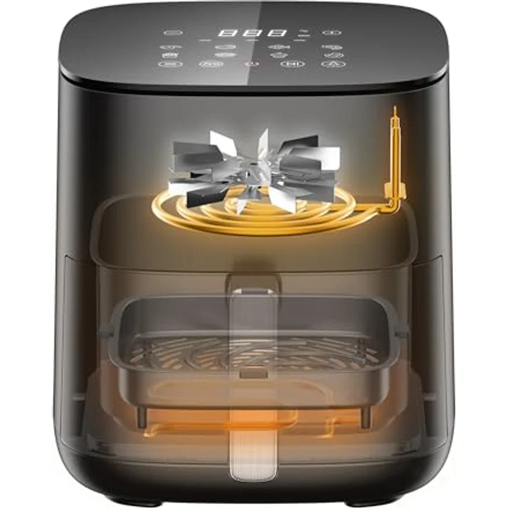 Emerio Heißluftfritteuse XL 5L | 2 Heizelemente aus Edelstahl | 8 Automatikprogramme | BPA-frei | 2000W | AF-131797.1 – Bild 3