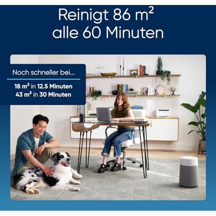 Blueair Blue Pure 511i Max Air purifier, HEPASilent Luftwäscher für kleine Räume, Schlafzimmer, Haus, reinigt 86 m² in 1h – Bild 3