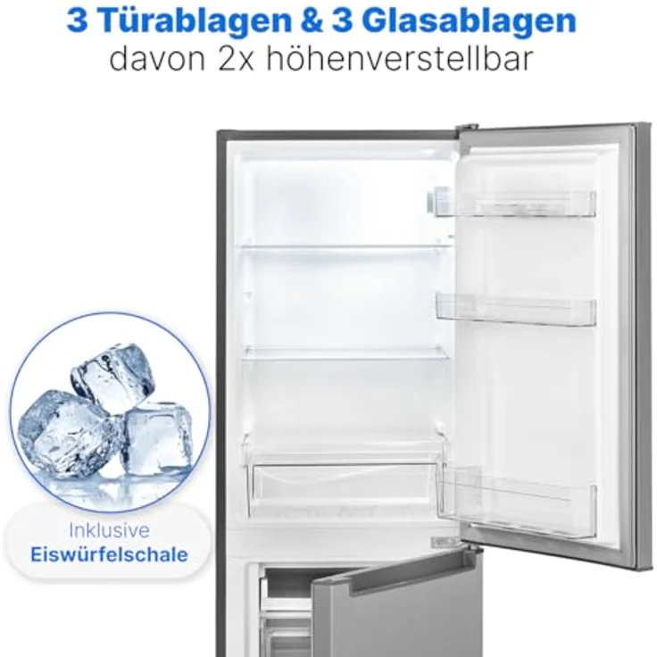 Bomann KG 7331 Kühl-Gefrierkombination, freistehend, Edelstahloptik, Abtauteilautomatik, Breite 50 cm – Bild 6