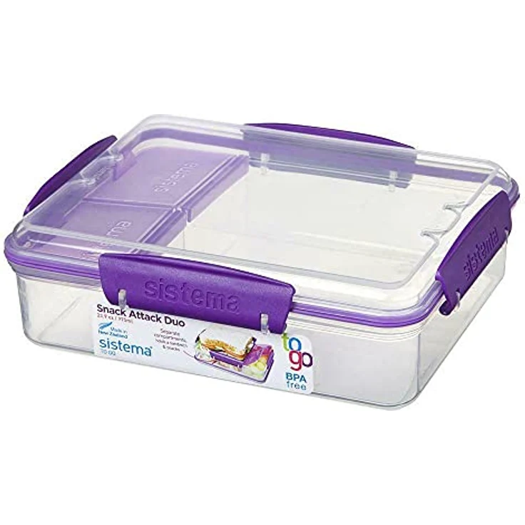 SISTEMA SISTEMA Lunchbox Snack Attack Duo to go 975 ml 19,7x15,8x6cm farbig sortiert – Bild 4
