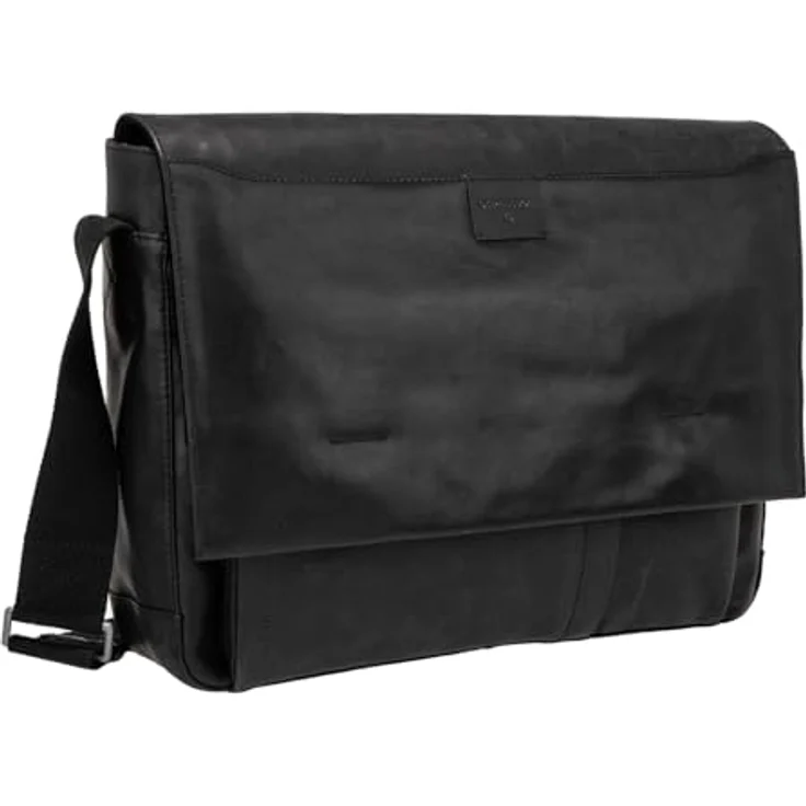 Strellson - brick lane jeremy messenger lhf Schwarz, Umhängetasche aus hochwertigem Rindleder mit Laptopfach – Bild 2