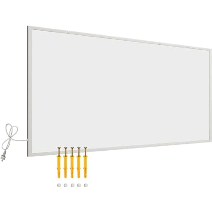 Wiltec Infrarotheizung 700 Watt, energieeffizienter Heizkörper, Wandmontage Elektroheizung, Weiß – Bild 1