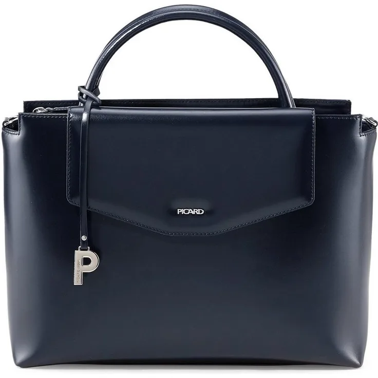 Picard Shopper Berlin aus Rindsleder, eleganter Shopper mit feinem Glanz, schwarz