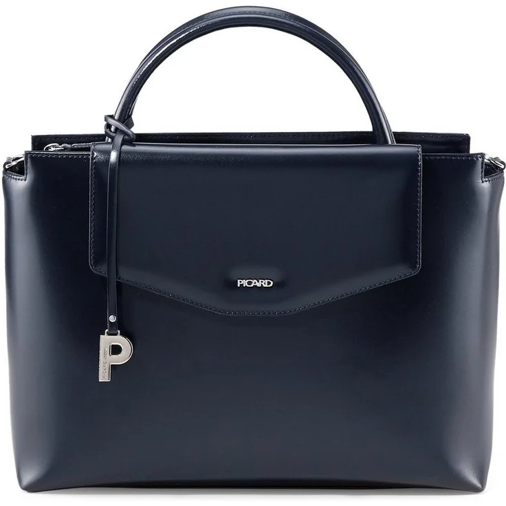 Picard Shopper Berlin aus Rindsleder, eleganter Shopper mit feinem Glanz, schwarz – Bild 1