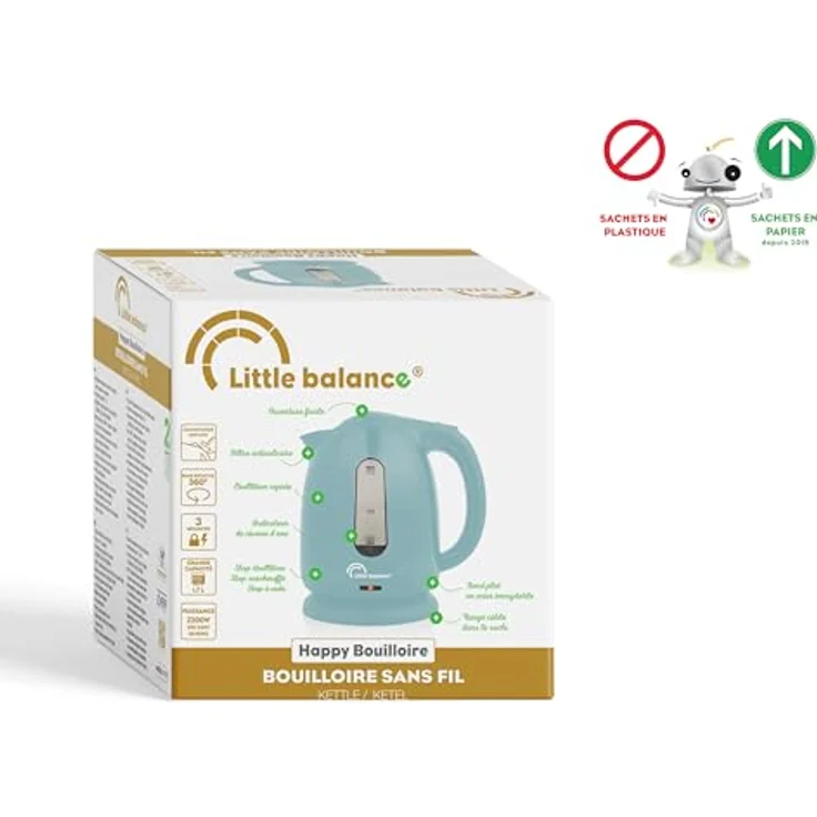 LITTLE BALANCE Happy 8827 Wasserkocher, 1,7 L, Smaragd, 2200 W, 360° Basis, mit automatischer Abschaltung – Bild 8