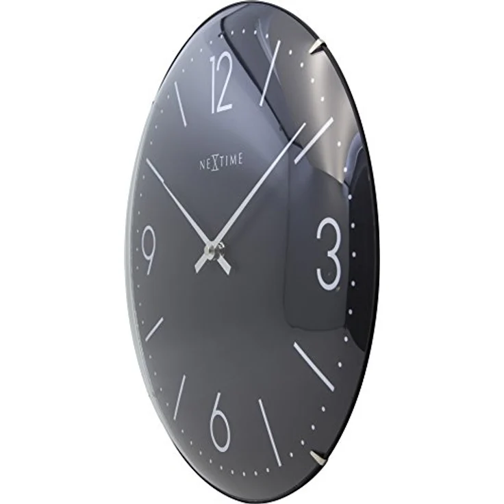 NeXtime 3157ZW große Wanduhr BASIC DOME, lautlos, rund, ø 35,6 cm, Schwarz – Bild 5
