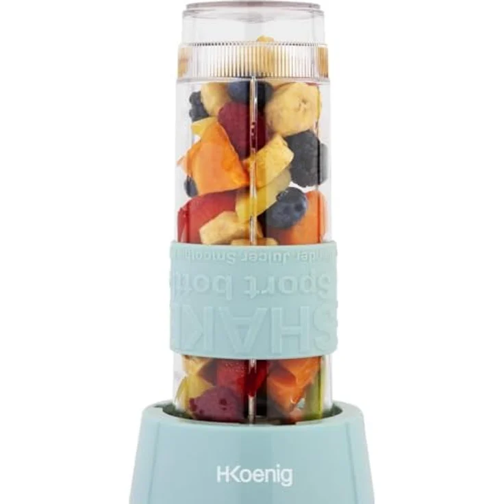 H.Koenig SMOO16 Smoothie-Maker, Standmixer, 300W, 570ml, aus gebürstetem Edelstahl, pastellblau – Bild 4