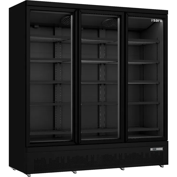 SARO Kühlschrank GTK 1530 S PRO, mit 3 Glastüren, doppelverglast, schwarz, 15 höhenverstellbare Roste, LED-Innenbeleuchtung
