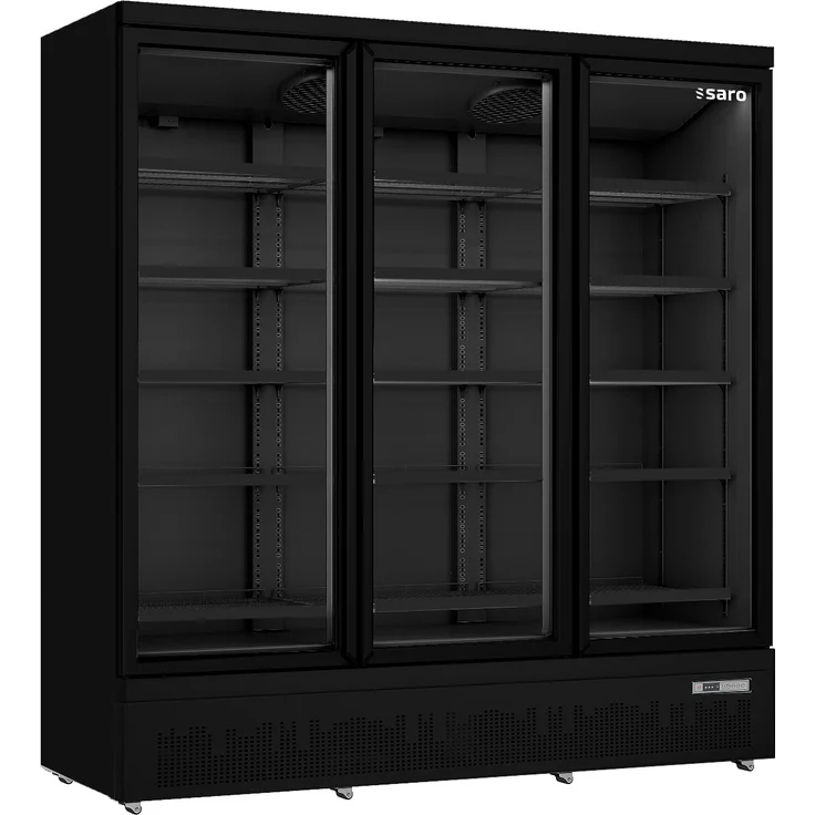 SARO Kühlschrank GTK 1530 S PRO, mit 3 Glastüren, doppelverglast, schwarz, 15 höhenverstellbare Roste, LED-Innenbeleuchtung