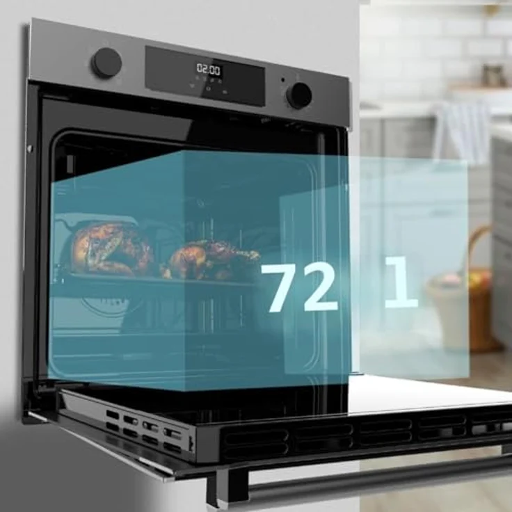 Cecotec Bolero Hexa M226000 Multifunktionsofen, integrierbar, 60 cm, 72 l, A-Energieeffizienz, 7 Funktionen, Grillmodus, Steam EasyClean, 2800 W, Matt A – Bild 3