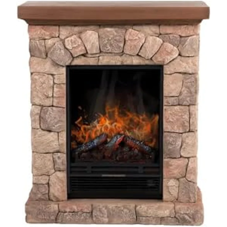Home Deluxe Elektrokamin CALOR - MGO-Kunststein - 76,5 x 90,5 x 31,0 cm - 2 Heizstufen - Flammeneffekt separat schaltbar - inklusive Fernbedienung - Wellness Oase Design - Weiß – Bild 1