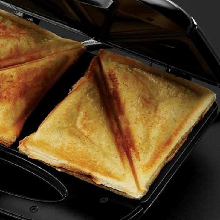Russell Hobbs 24530-56 Sandwichtoaster CookHome, antihaftbeschichtete und extra tiefe Platten, Edelstahl-schwarz – Bild 2