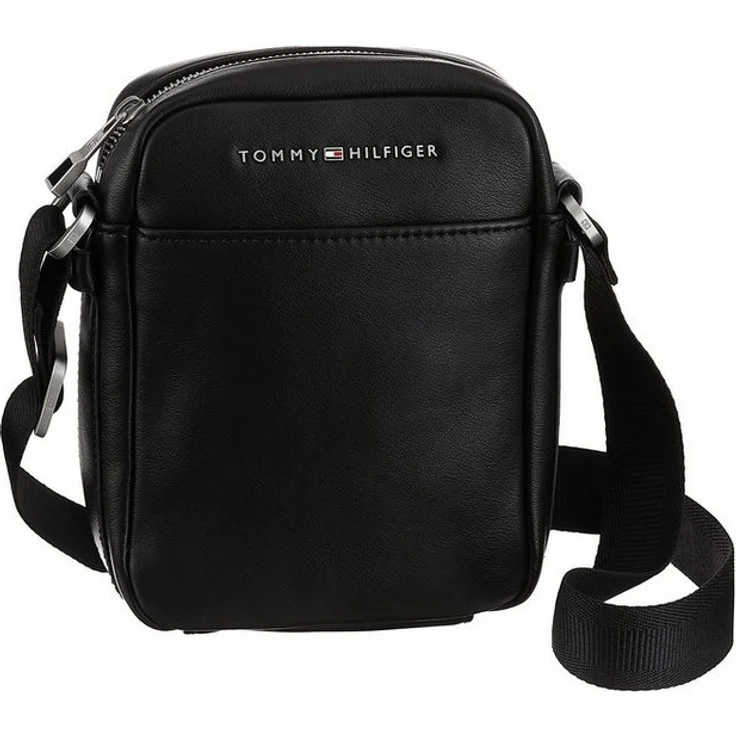 Tommy Hilfiger Umhängetasche TH CITY MINI REPORTER, Lederimitat, Schwarz – Bild 1
