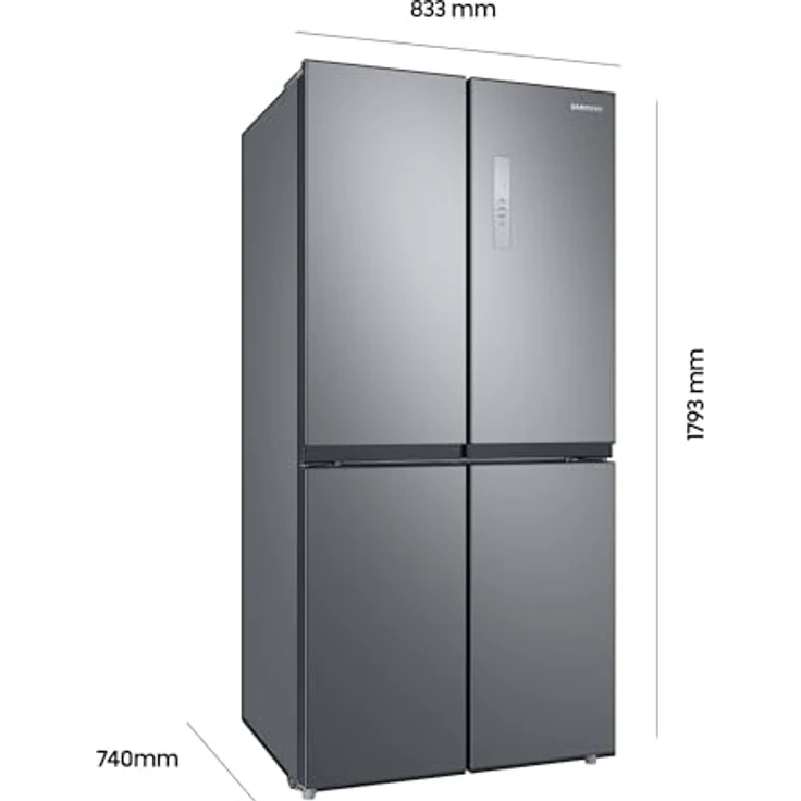 Samsung French-Door-Kühlschrank RF48A400EM9/EG, 488 l, Twin Cooling+, Power Cool & Power Freeze, Twist Ice Maker, Edelstahl Look – Bild 2