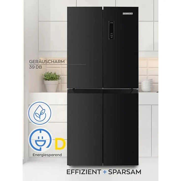 Heinrich's Cross Door Kühlschrank, Kühlgefrierkombination mit 421L Gesamtvolumen, Total-No-Frost, 150L Gefriervolumen, LED Beleuchtung, Multi-Airflow und Fresh Converter System – Bild 2