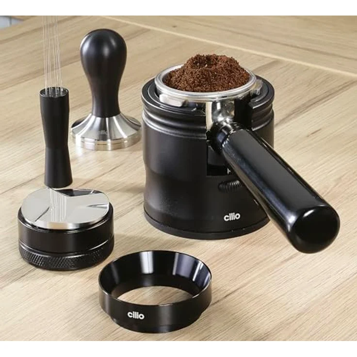 Cilio 550924 Tamper, Edelstahl, für 58 mm Siebträger, aus afrikanischem Schwarzholz, langlebig und stilvoll – Bild 3