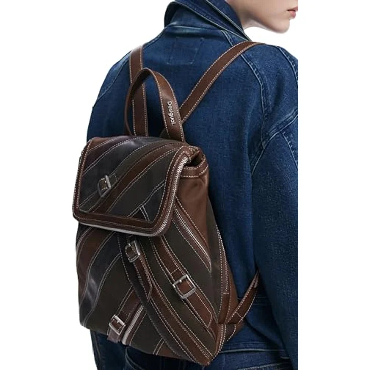 Desigual Fibonacci Hampton City Rucksack, 28 cm, braun, 100% Polyurethan, 27 x 11.5 x 28 cm – Bild 5
