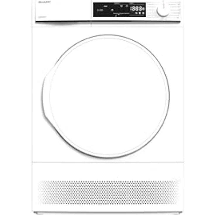 Sharp KD-NCA0S7PW9-DE Kondenstrockner Frontlader, 10 kg, 15 Programme, 29 Min. Kurzprogramm, Schontrommel, LED-Innenbeleuchtung, Kindersicherung, Weiß – Bild 1