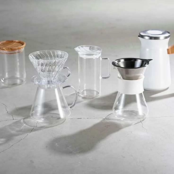Hario V60 Glass Brewing Kit – Set Glastropfer + Server + Filter, Zubehör Kaffeemaschinen, Transparent – Bild 5