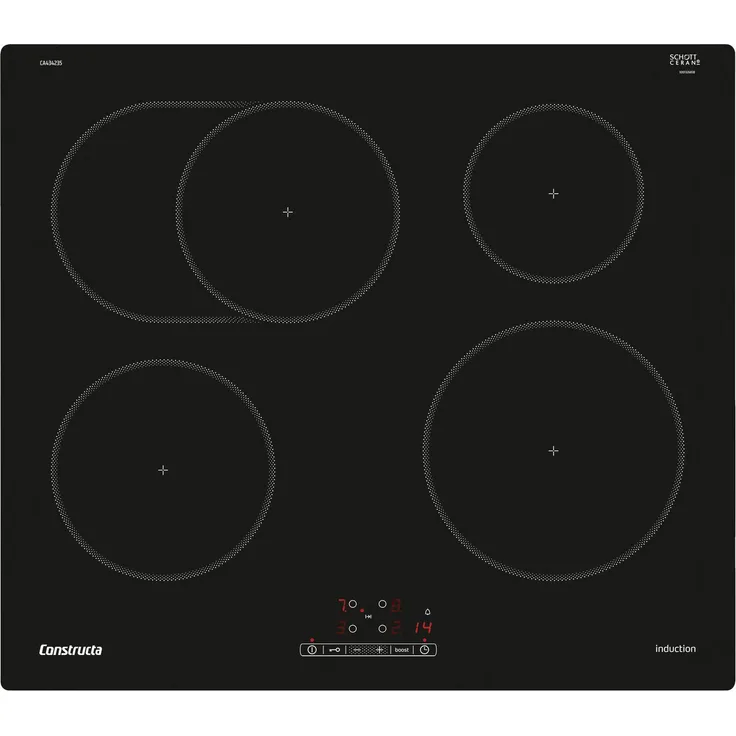 Constructa Induktions-Kochfeld CA434235, rahmenlos mit 4 Kochzonen, 17 Leistungsstufen, Touch-Control, Schwarz