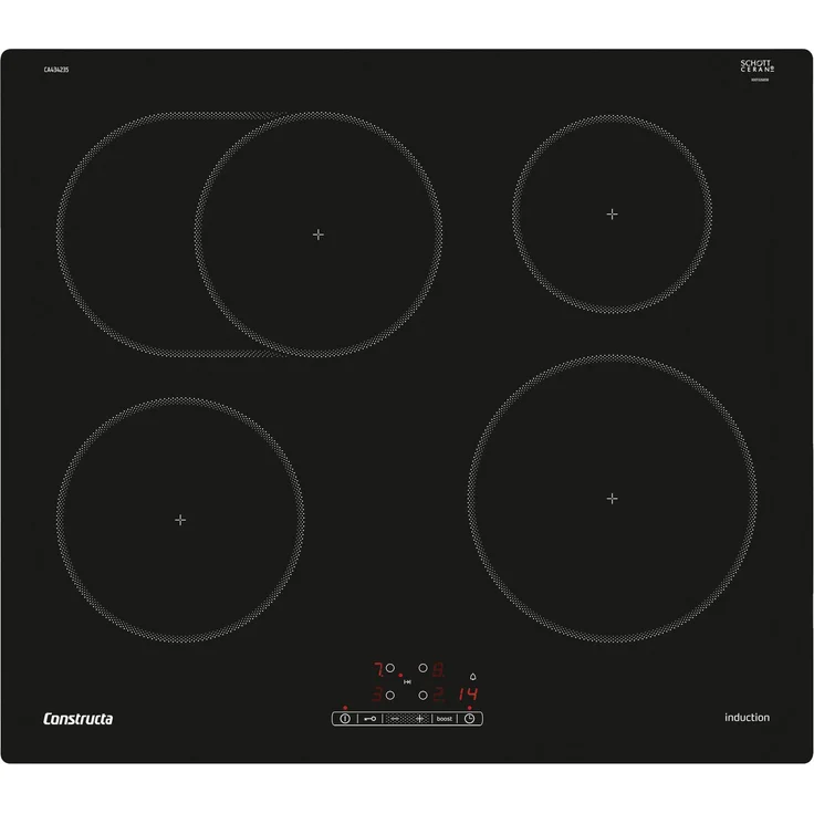 Constructa Induktions-Kochfeld CA434235, rahmenlos mit 4 Kochzonen, 17 Leistungsstufen, Touch-Control, Schwarz