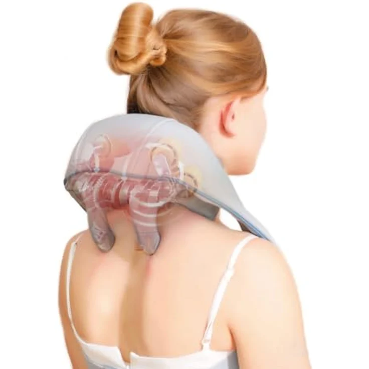 Kraftwerk Kabelloses Nackenmassagegerät mit Hands-Free Verschluss | Nacken Rücken Schulter Massage & Wärmefunktion | Echtes, intesives Knetgefühl | Rückenmassagegerät mit Wärme – Bild 3