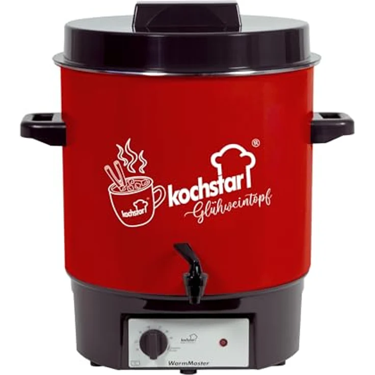 Kochstar WarmMaster A - Sonder-Edition X-Mas Einkochautomat, 27 l, Rot, 1800 W, emailliert, mit Zapfhahn und Thermostat, vielseitig als Glühweintopf und Heißgetränkeautomat – Bild 1
