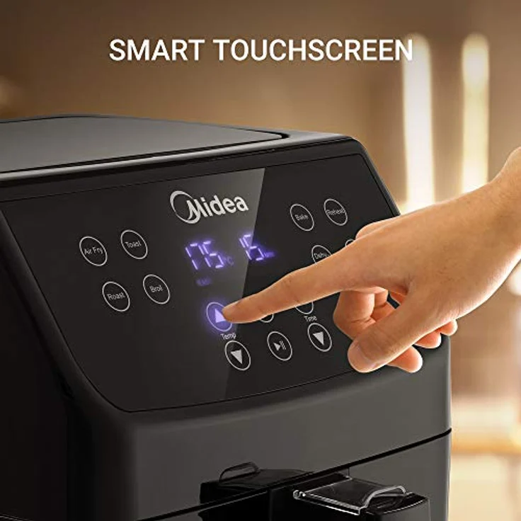 Midea MF-CN55A2 Heißluftfritteuse 5,5 L XXL Friteuse airfryer,Digitalem Display, 8 verschiedene Programmen, freie Temperaturwahl von 30 bis 200℃, 1700W, Schwarz – Bild 5